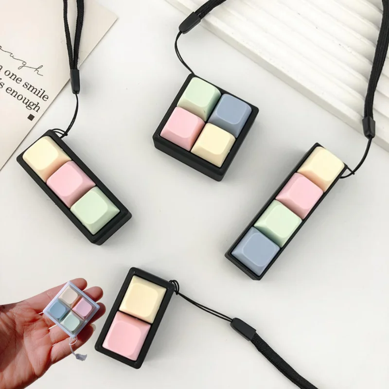 Fun Relaxing 2/3/4 Keys Finger Keyboard Keycap Stress Relief Decompression Toy Gadget Pass The Time Clicker Toy For Adults Gifts