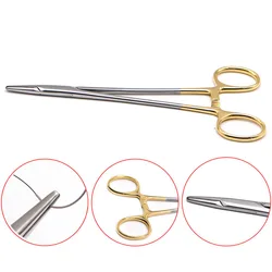 Needle Holder Pliers Mosquito Tweezer Gold Dental Surgical Instrument for Dental Orthodontic Forcep
