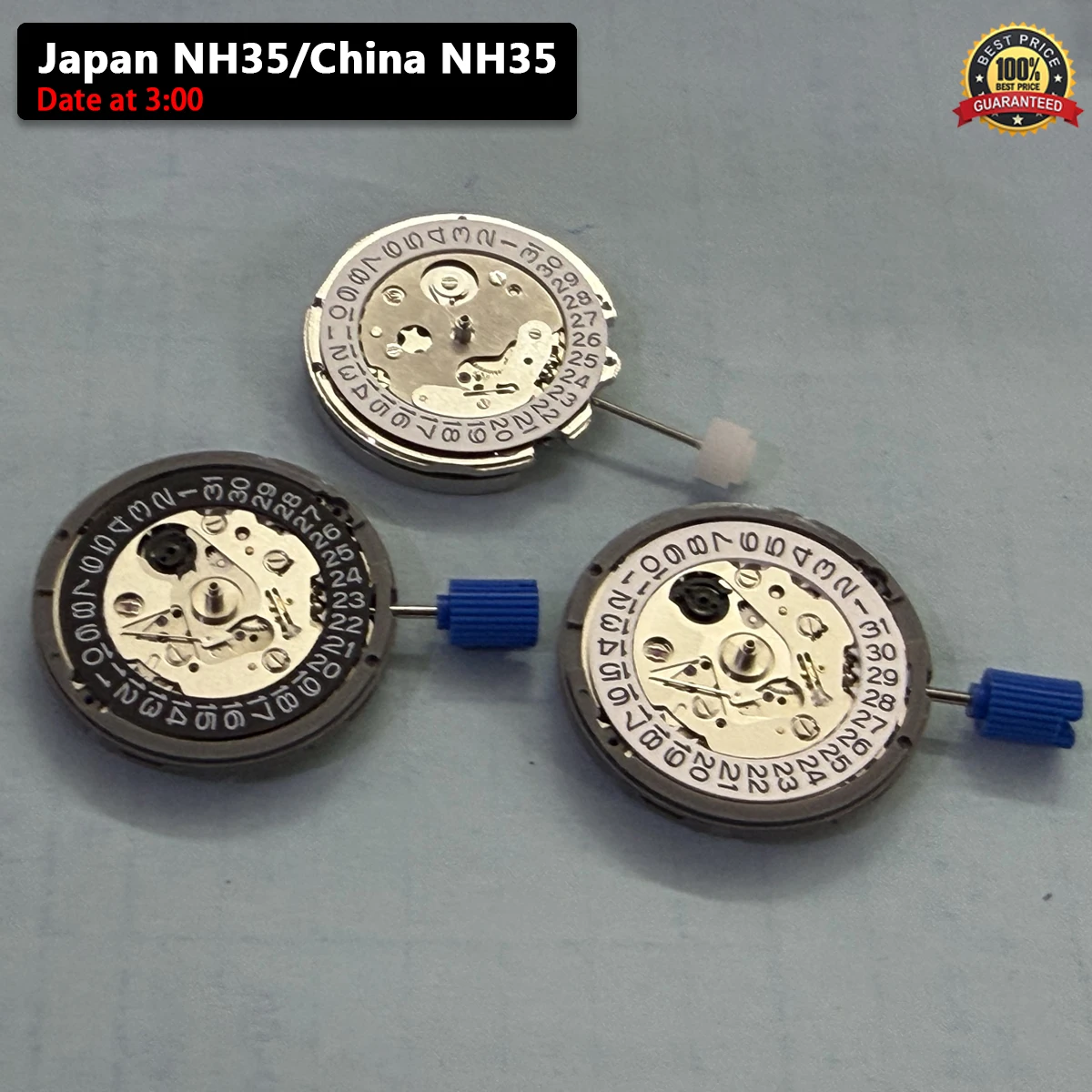 Genuine NH35 Movement Japan/China Automatic Mechanical High Accuracy 24 Jewels Mod Watch Replacement NH35A Date at 3:00