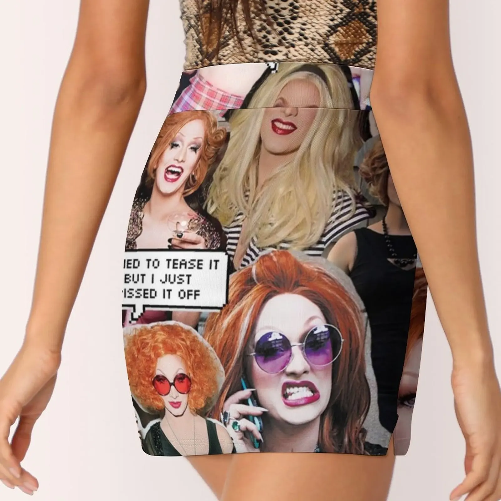 Jinkx Monsoon Mini Skirt ชุดเดรสฤดูร้อนของผู้หญิง กระโปรงผู้หญิงหรูหรา กระโปรงผ้าซาติน