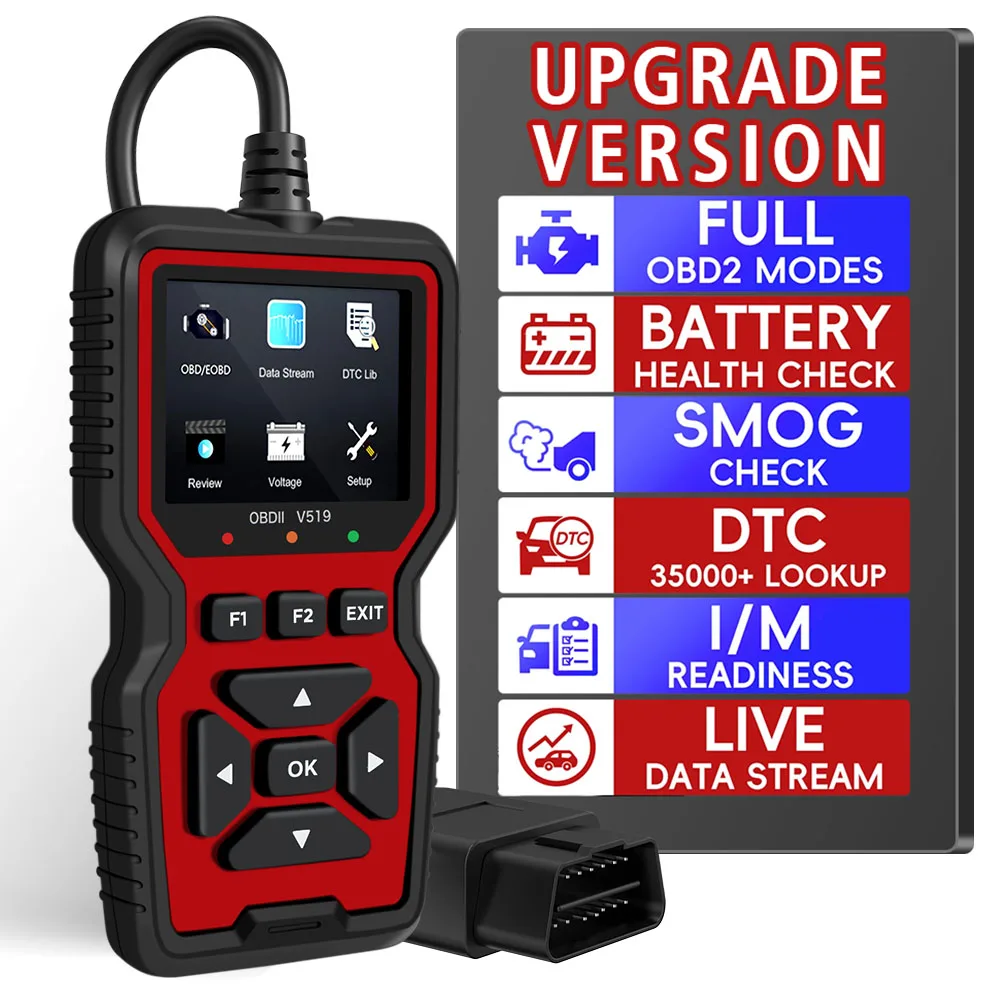

Car Diagnosis Tool Instrument OBD2 Scanner Engine Fault Reading Data Battery Voltage Detection Automotive Fault V519 Code Reader
