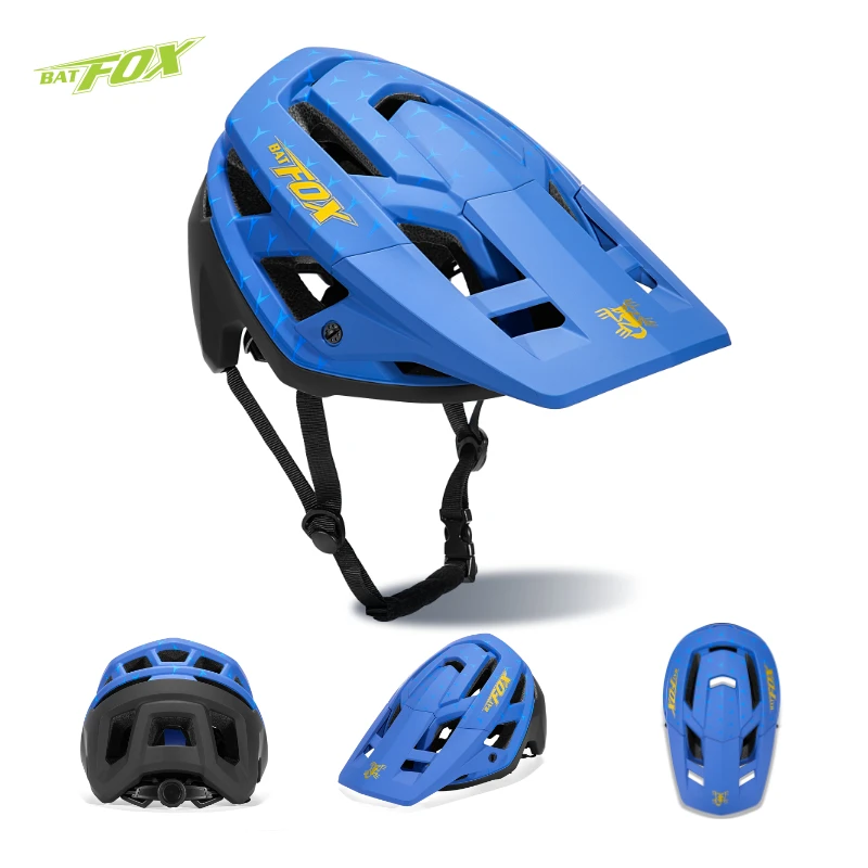 

BATFOX Mountain Bike Helmet New Wide and Extended Visor MTB Cycling Helmet for man woman Electric Bike Bicycle Helmet