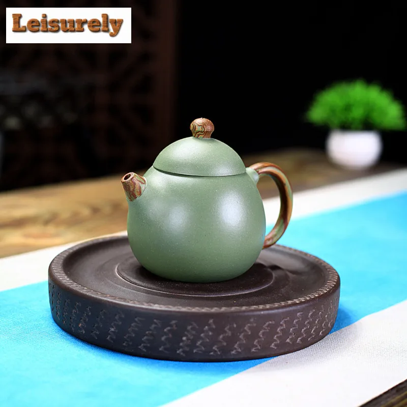 

210ml Yixing Purple Clay Teapots Handmade Dragon Egg Pot Raw Ore Bean Green Gyration Mud Kettle With Infuser Zisha Tea Set Craft