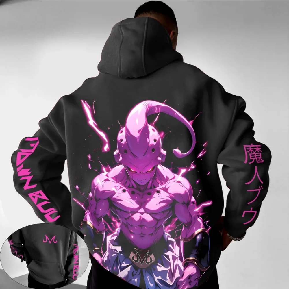 Herfst Winter 2025 Dragon Ball Heren 100% Puur Katoen Gedrukt Sweatshirt Hoodie Trui Majin Buu Japan Anime Jongen Lange Mouw