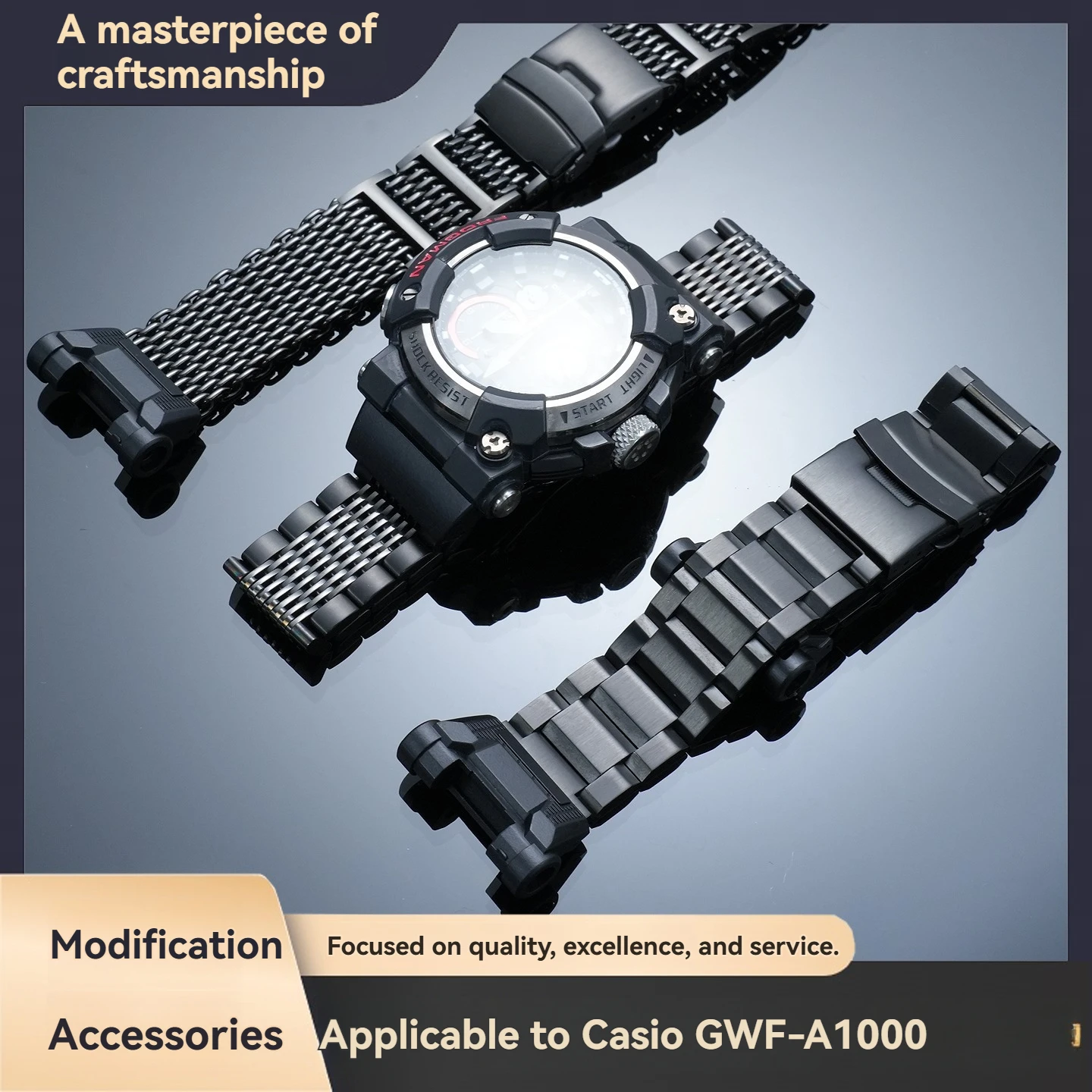 カシオ-g-shock-フロッグマン-第7世代-gwf-a1000用：ステンレススチール製時計バンド-5623—ソリッドスチール製ブレスレット変換キット