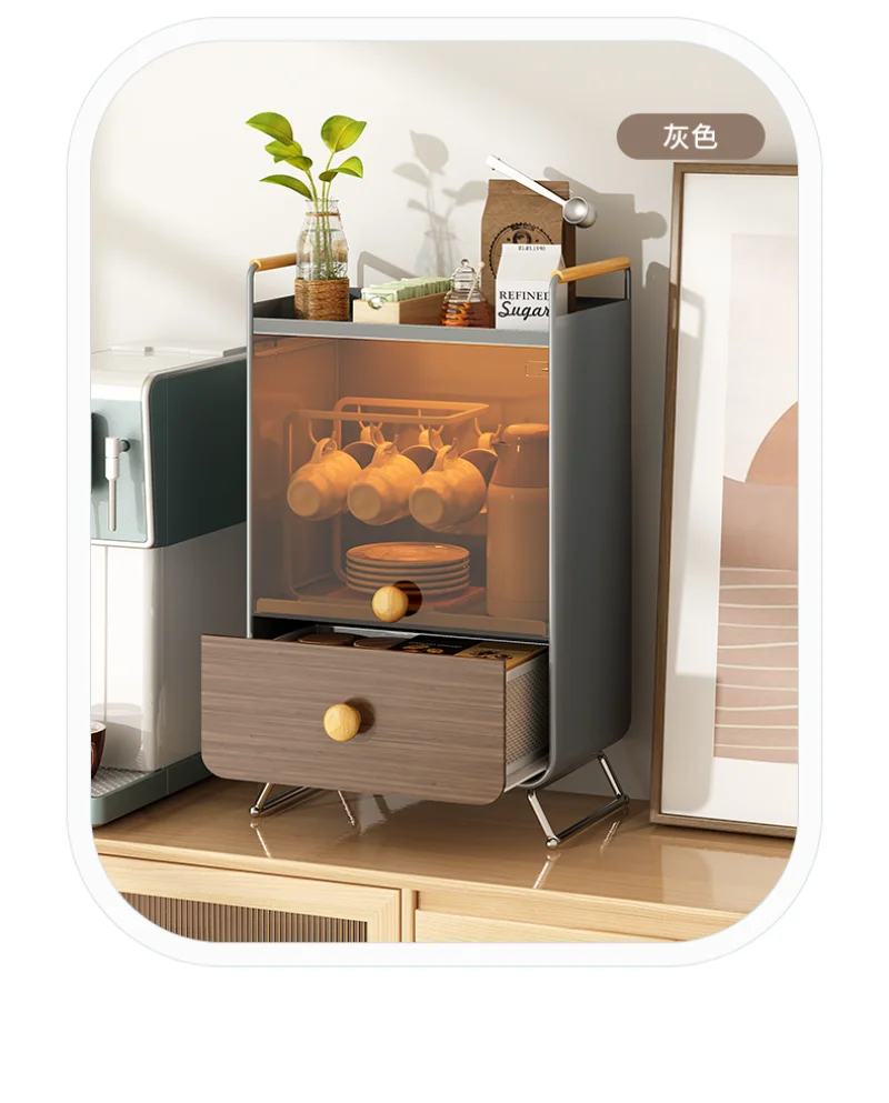 Drawer Cup Storage Shelves Layered Dust Storage Locker Office Desktop for Glass Tea Set Storage Box