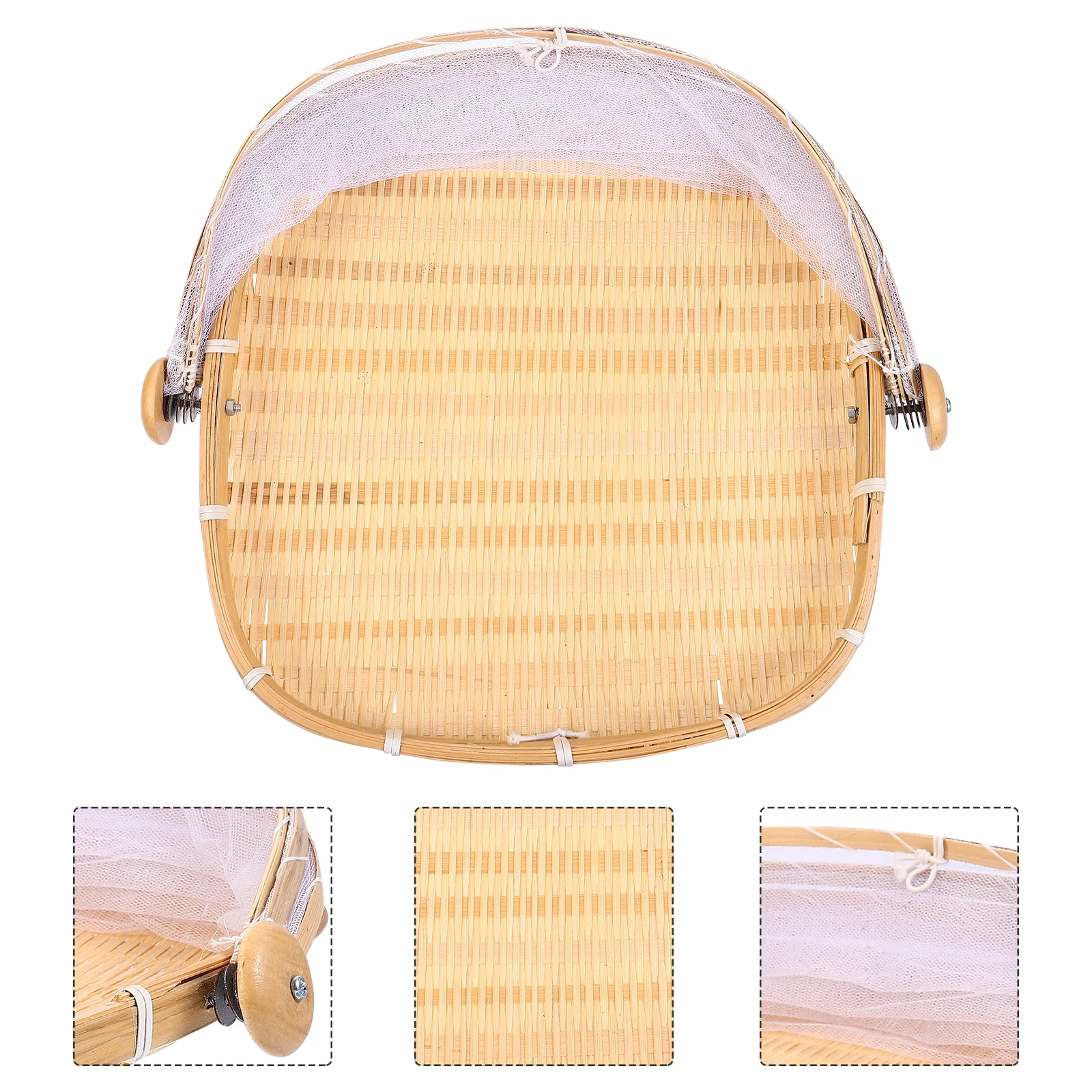 

Storage Basket Mosquito Anti-grid Woven Baskets Portable Fruit Vegetable Bread and Toddler