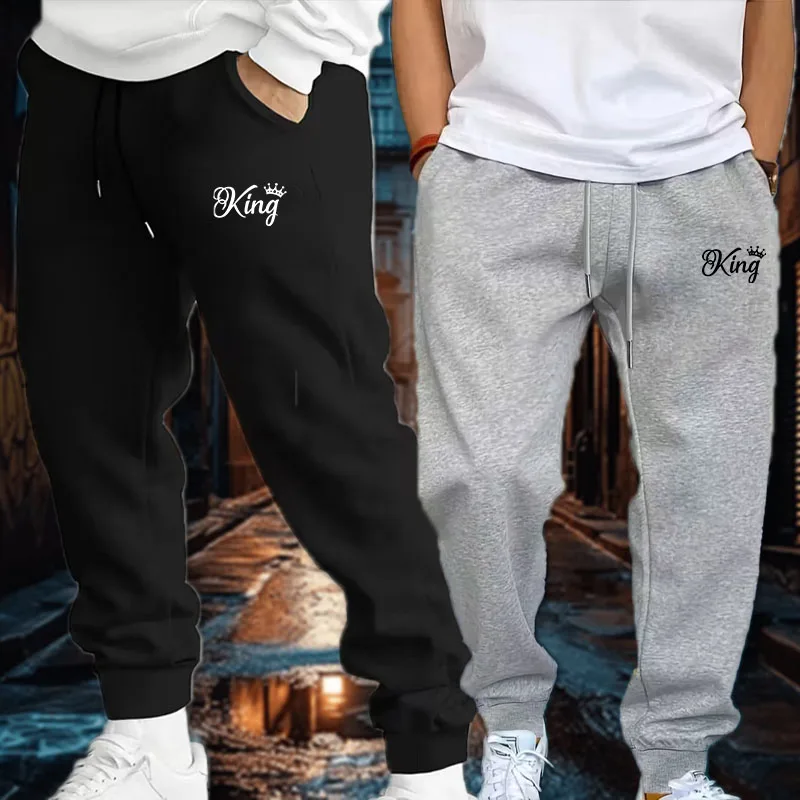 

Новые мужские спортивные брюки Модные спортивные брюки с принтом Мужские повседневные брюки Свободные и мягкие хлопковые спортивные брюки