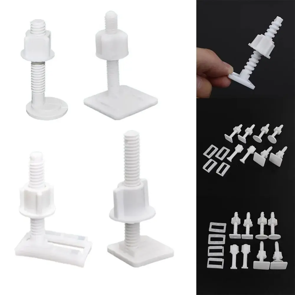 1Pair Seat Cover Plate Replacement Toilet Seat Repair Screws Seat Fittings Bathroom Accessories Lid Hinge Repair Bolts Plastic