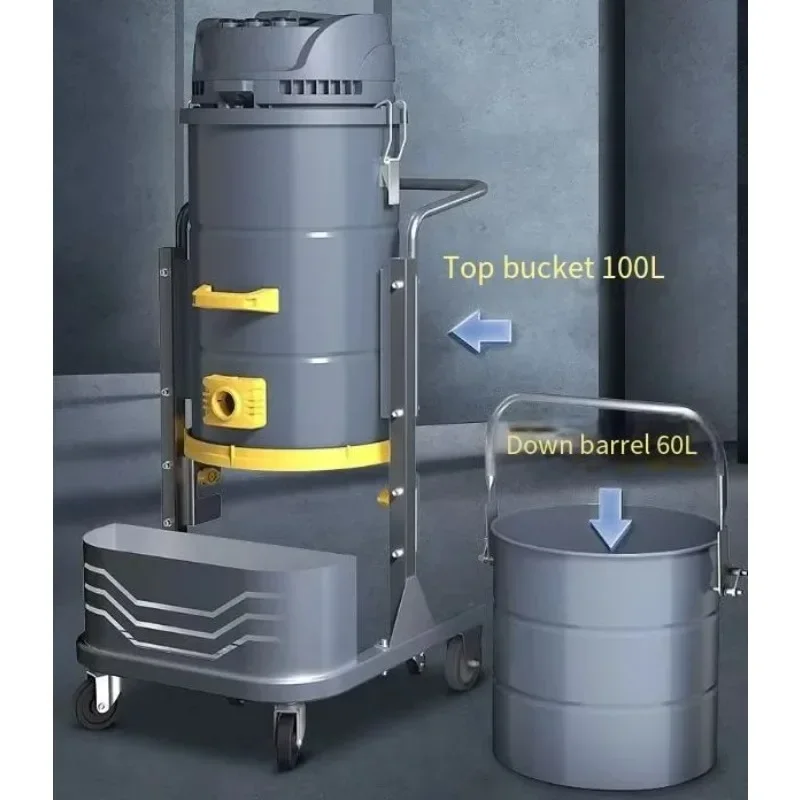 6000 W 160 l Industriestaubsauger – nass und trocken, geeignet für Stein und Staub