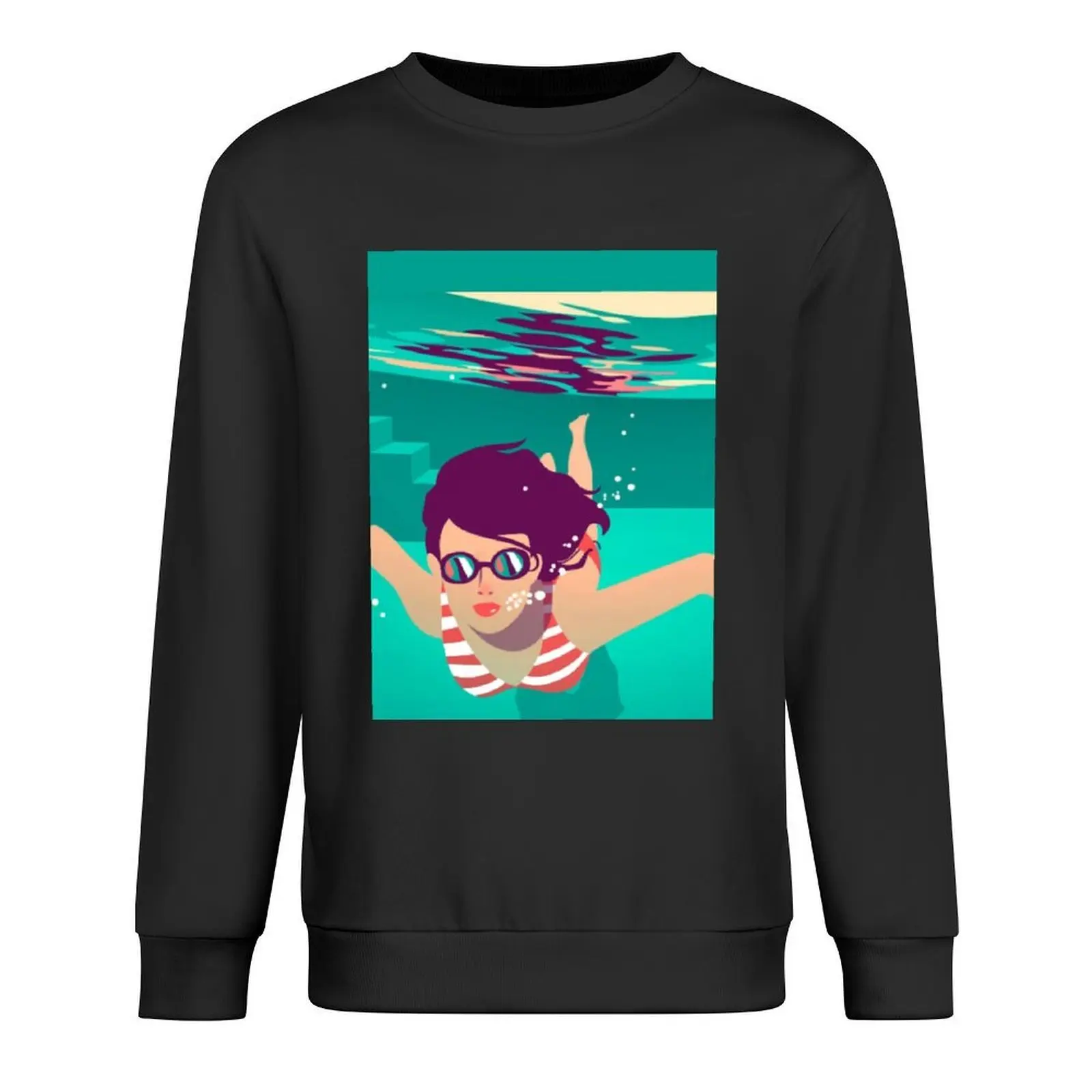 

Swimming Girl, Pool Fun, Swim like a Girl Pullover graphic t shirts men men's clothes blouse fashion men sports sweatshirt man