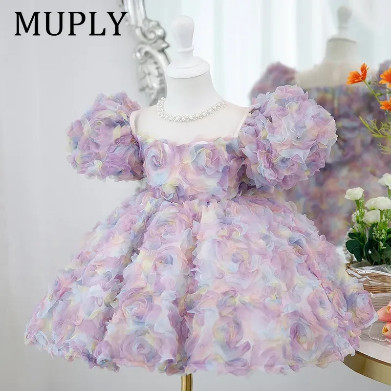 

Girls' Purple Princess Dress Formal Luxury Flower Girl Wedding High end French Children's Puffy Dress Elegant Party Dress