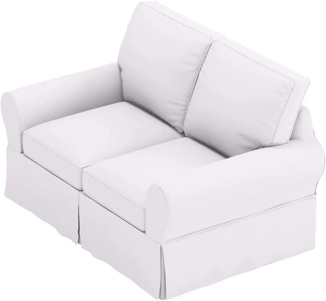 The Cotton Sofa Cover is 2 Seat Sofa Slipcover Replacement. It Fits Pottery Barn PB Basic Loveseat Sofa (Basic White)