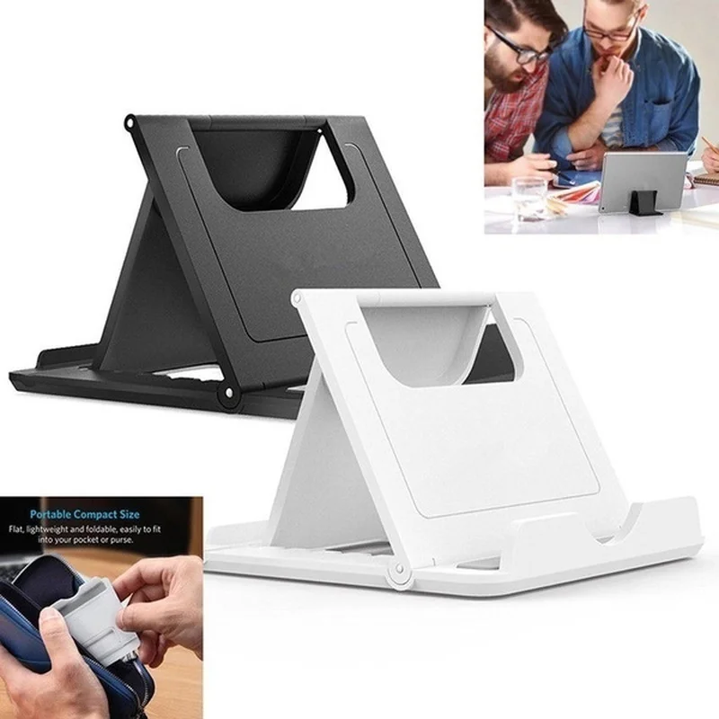 Creative Portable Universal Adjustable Folding Plastic Stand for Apple/Xiaomi/Samsung/Huawei Mobile Phone & Tablets Family Gift