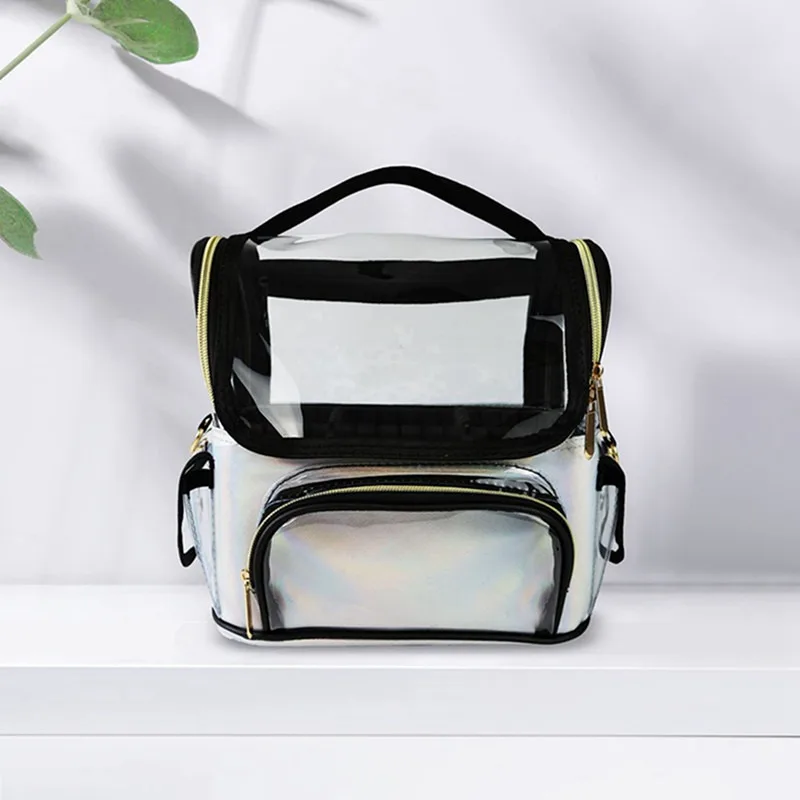 PVC Women's Bags Salon Makeup Tool Backpack Hairdressing Storage Transparent Waterproof Travel Bag Barber Accessories