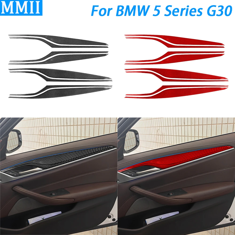 

For BMW 5 Series G30 2016-2022 Real Carbon Fiber Inner Door Panel Decorative Cover Car Interior Decoration Accessories Sticker