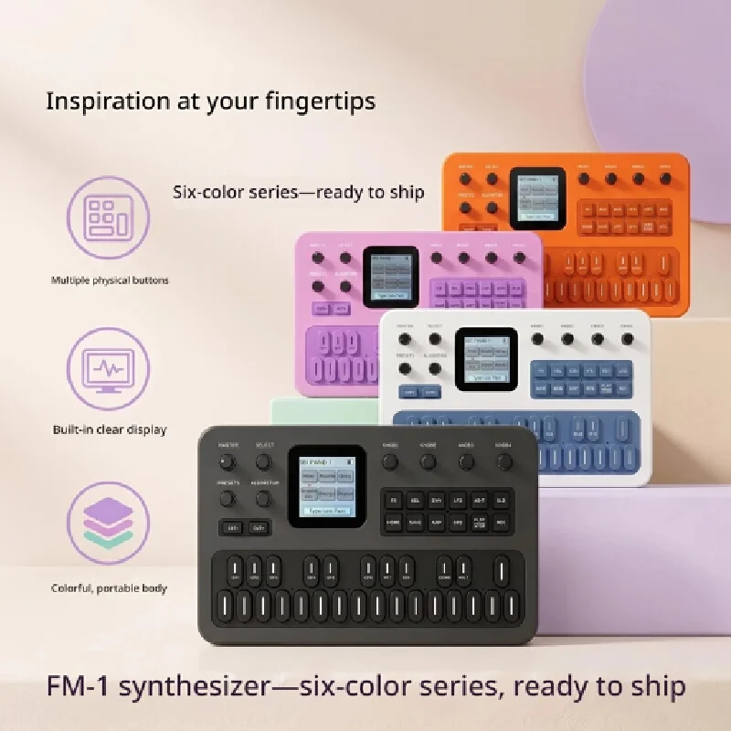 M-VAVE FM-1 portable FM modulation analog synthesizer effect device arpeggio sequencer 128 preset sound effects three-way MIDI