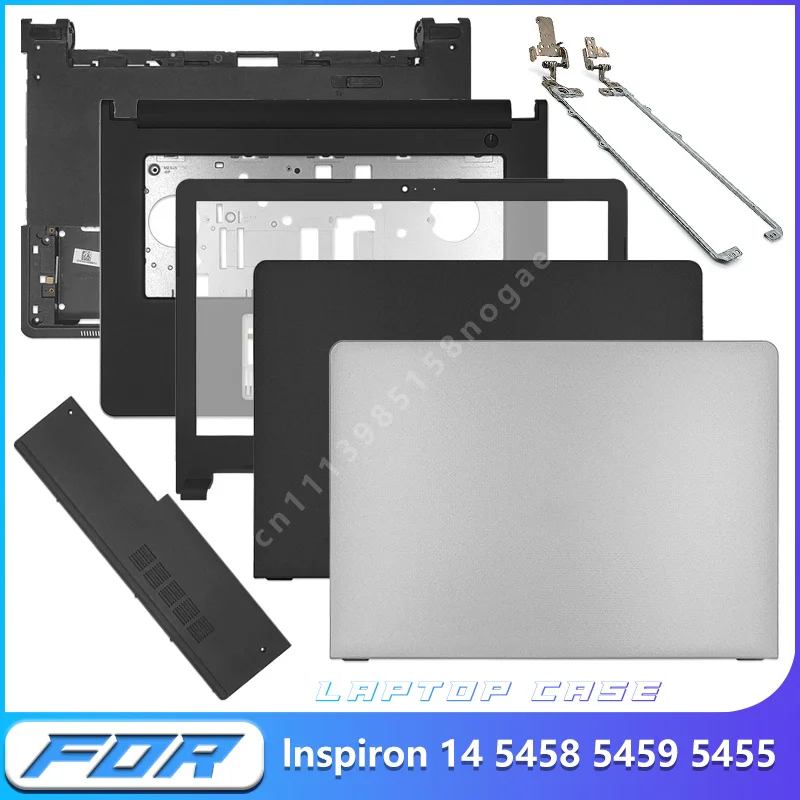Replacement Laptop Cover For Inspiron 14 5458 5459 5455 Non Touch LCD Back Cover Front Bezel Palmrest Bottom Case Hinges