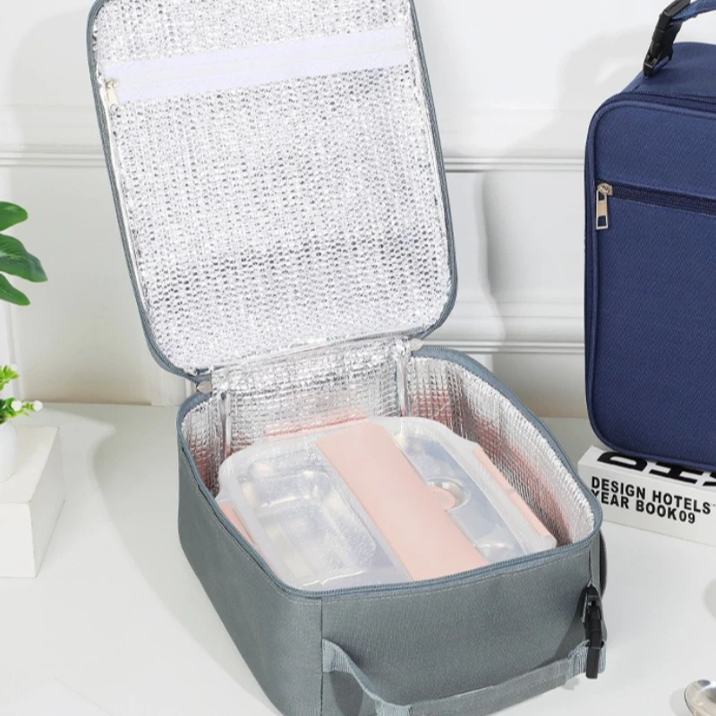 Portable Large Capacity Insulated Lunch Box, Reusable Lunch Bag for Men Women, Waterproof Oxford Cloth Insulated Cooler Bag