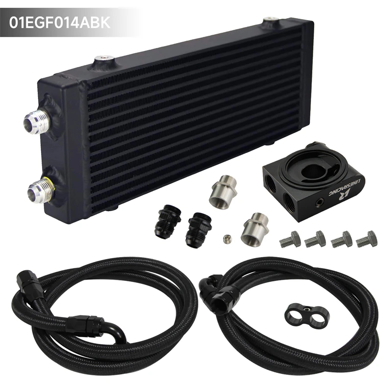 Medium Dual Pass Bar&Plate Oil Cooler Kit Thermostat 73±0.5° Large Core:14