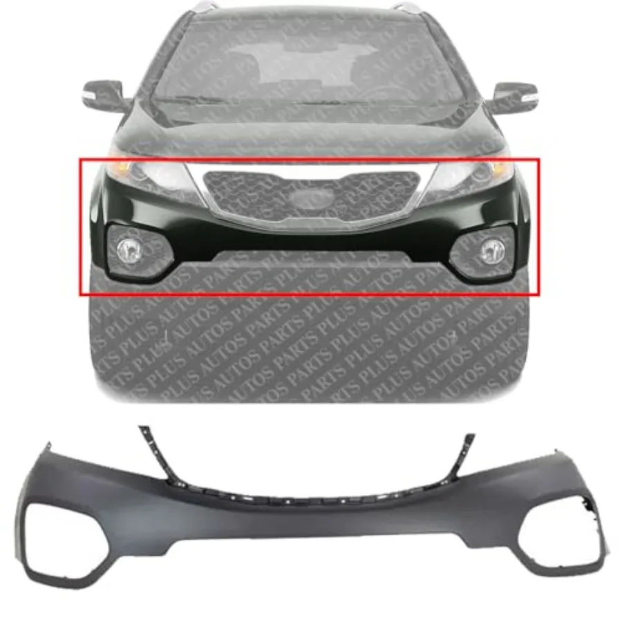 

Front Bumper Upper Cover Primed Direct Replacement Compatible With 2011-2013 Kia Sorento 865111U000 Black Durable Plastic Impac