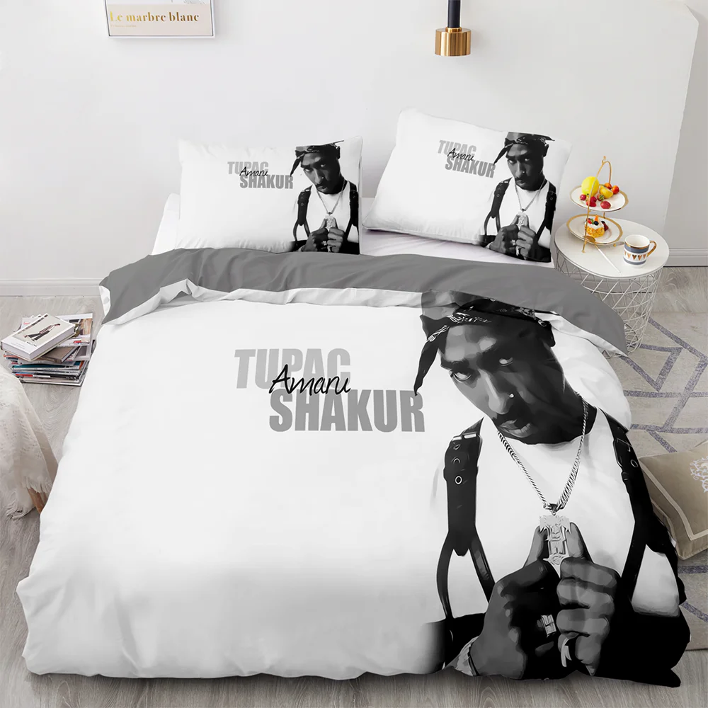 

2Pac Bedding Set Single Twin Full Queen King Size Tupac Amaru Shakur Bed Set Aldult Kid Bedroom Duvetcover Sets 3D Print 043