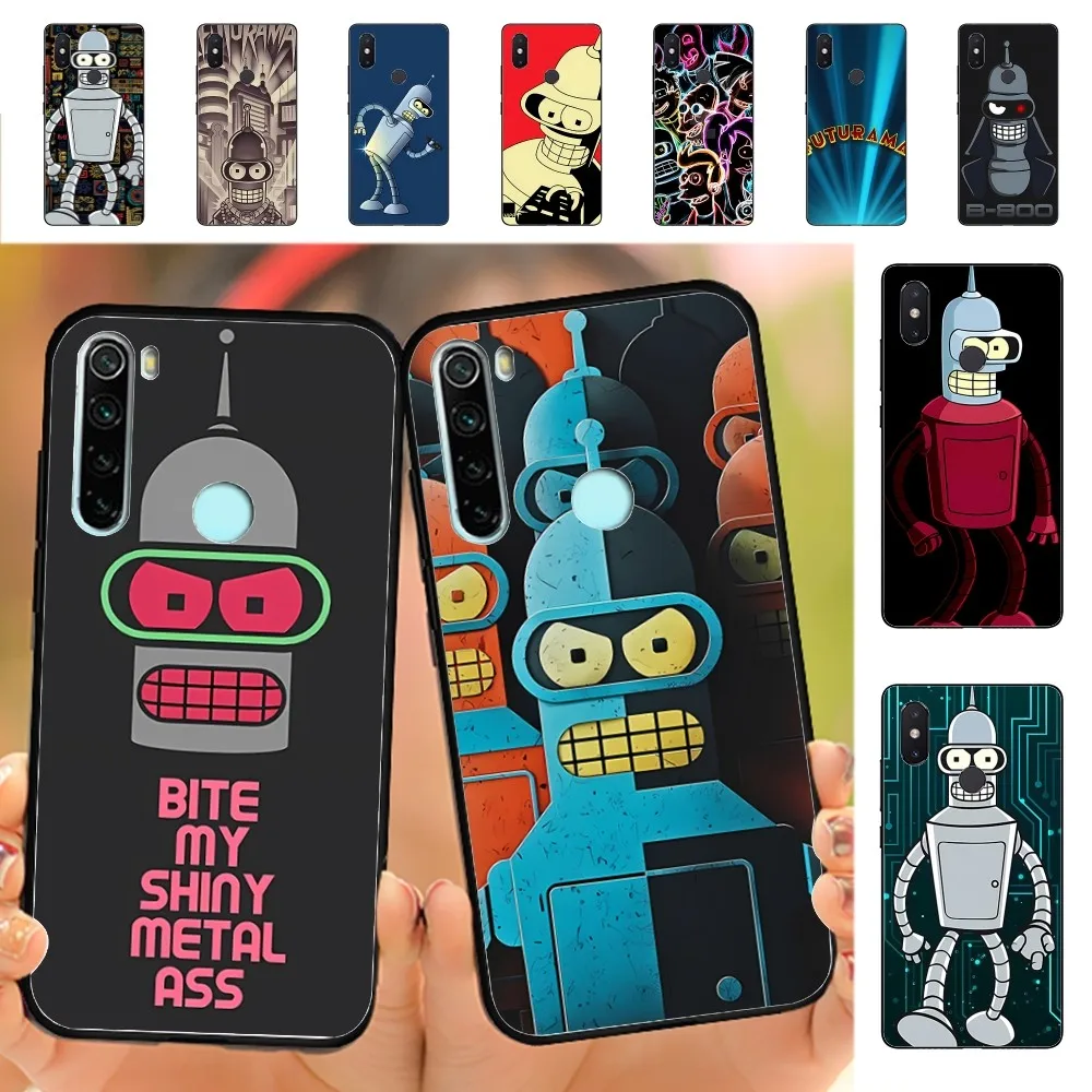 F-Futurama Bender Art Black Cover Phone Case For Redmi Note 4 X 5 A 6 7 8 T 9 9S 10 11 11S 11Epro Poco M3 Pro