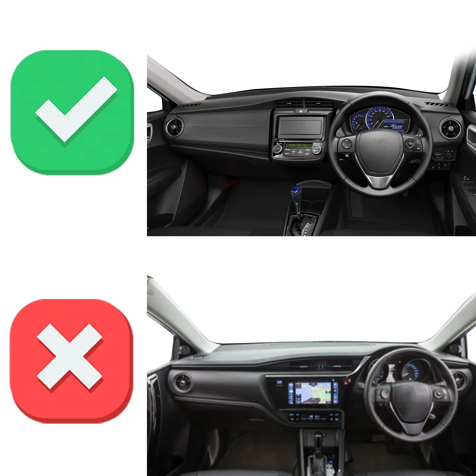 for Toyota Corolla Axio Altis Fielder 2013-2018 Japan Dashboard Cover Dashmat Non‑Slip Protective Dash Mat Pad Auto Accessories