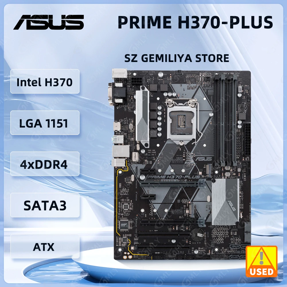 ASUS PRIME H370-PLUS Motherboard Intel H370 LGA 1151 4×DDR4 support i3-9100F  i5-8600  I9-9900 i5-9400F cpu PCI-E 3.0 M.2 ATX