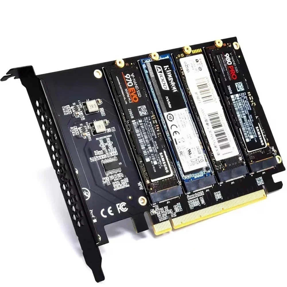 PCIE to M.2 NVME Adapter NVMe M.2 PCI Express Adapter 32Gbps PCI-E Card PCI x16 M Key SSD Computer Expansion Card Add On Cards