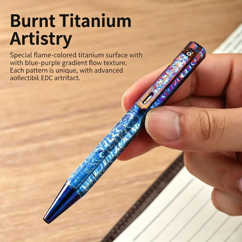 Titanium Alloy Tactical Pen Business Signature Pen Stress-relieving Break Window Outdoor EDC Tool with G2 Pen Refill