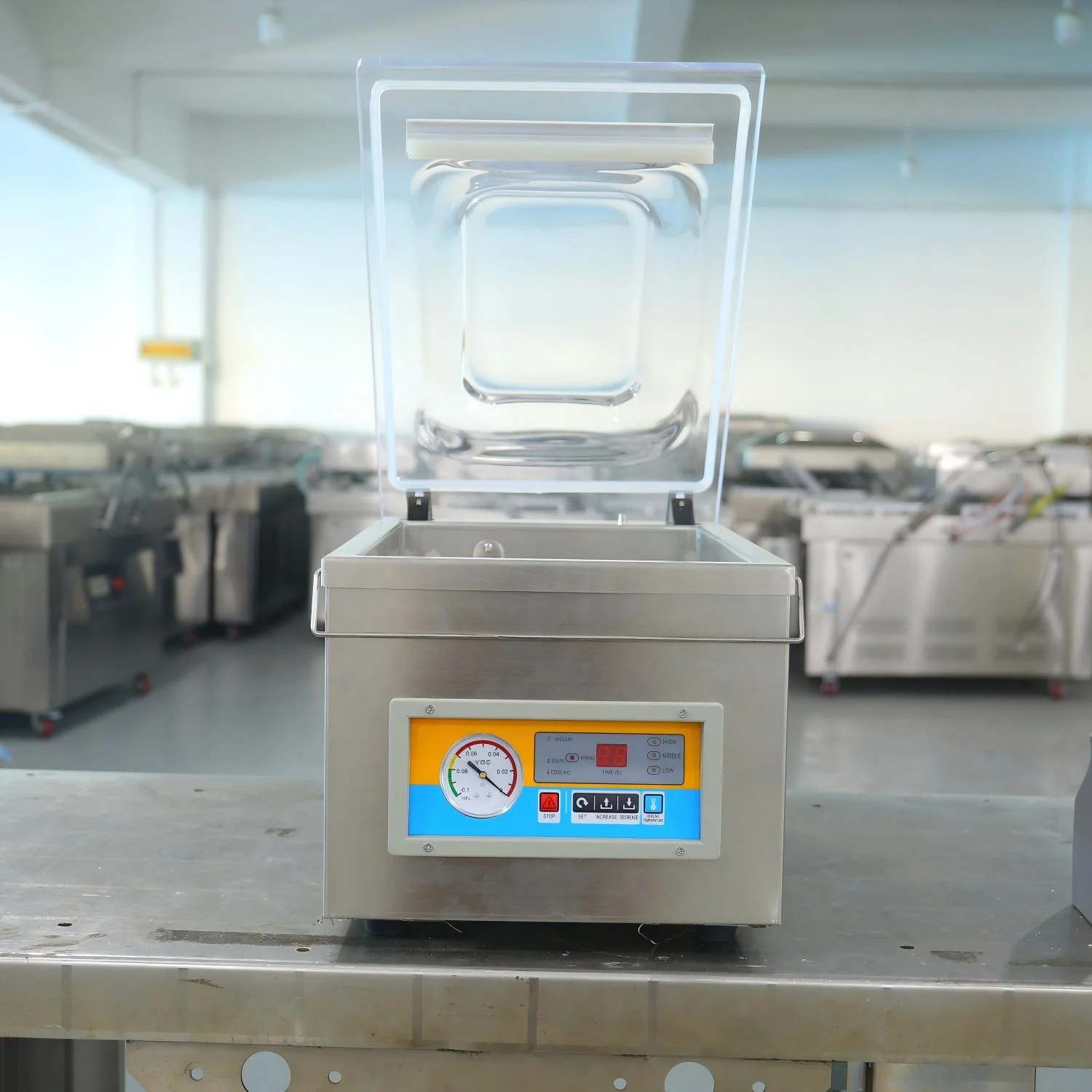 260 Commercial Electric Single-Chamber Vacuum Sealer Food Vacuum Packing Machine for Foil Pouch for Commodity Storage