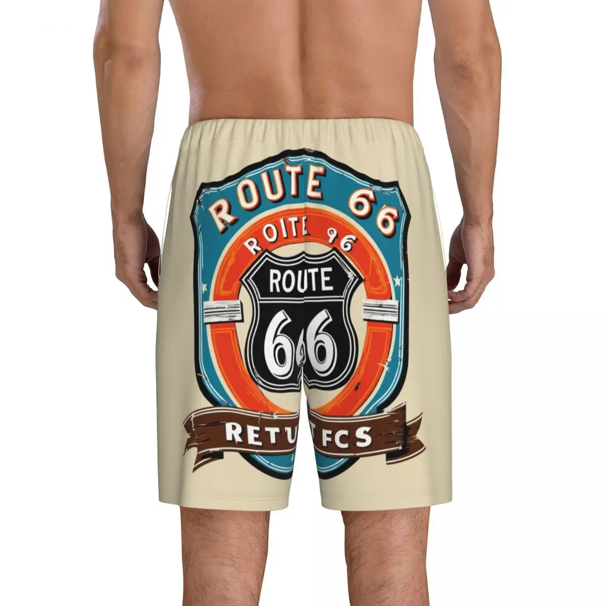 Benutzer definierte Männer fahren die Route 66 Pyjama Hosen Biker Motorrad Kreuzfahrt Amerika Autobahn Nachtwäsche pjs Schlafs horts mit Taschen