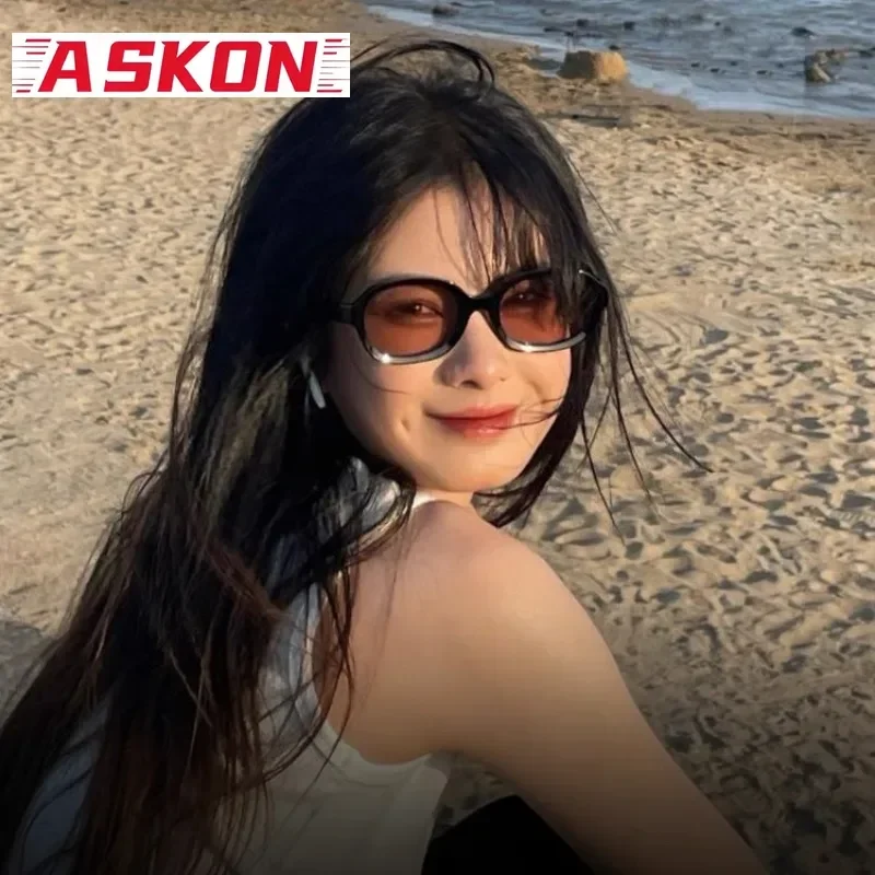 ASKON Acetate Black Sunglasses Women Glasses Woman Oval fashion UV400 Most Popular Eyeglasses Men driving Outdooor Eyewear 150mm