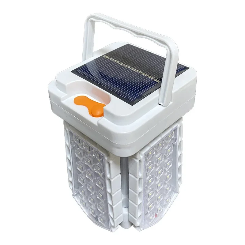 Lámpara Solar LED de emergencia, linterna portátil para acampar, iluminación interior plegable, recargable por USB, luz para tienda de campaña al