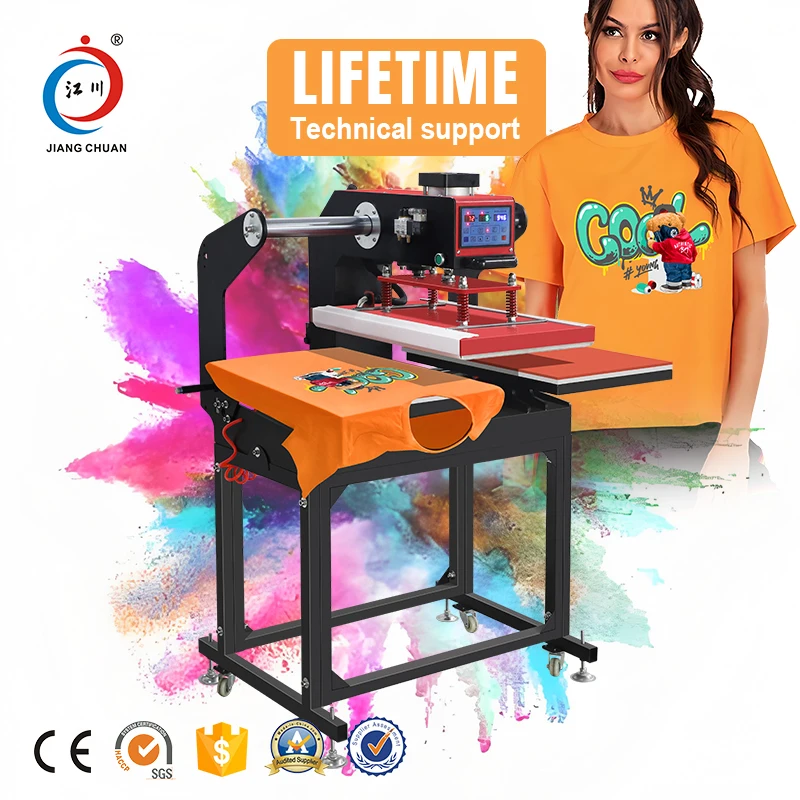 60*40cm Big Discount T Shirt Heat Transfer Printing Machine Dual Station Heat Press Machines for T-Shirt Printing