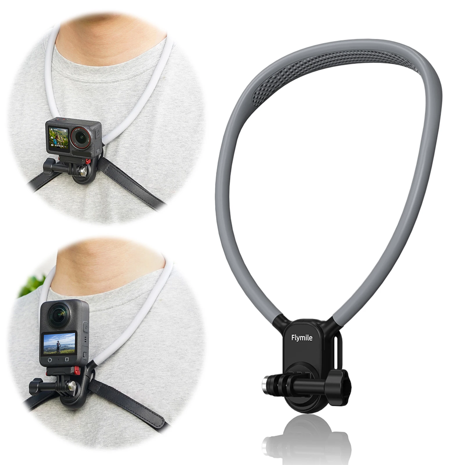 ที่ยึดคอสำหรับกล้อง DJI Action 5 Pro/Osmo 360 อุปกรณ์ยึดสำหรับถ่ายวิดีโอ สายรัดติดหน้าอกสำหรับวิ่ง ถ่ายวิดีโอบล็อก อุปกรณ์เสริมสำหรับการบันทึก