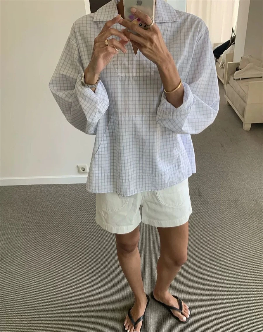 

PREON Commuter Sle Loose Fit Long Sve Casual irt Summer New Arrival Women's Premium Faion Cotton Ne