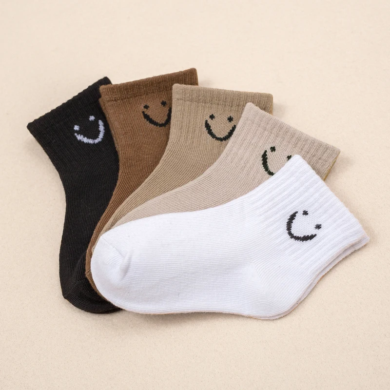 10 Pairs Baby Socks Cute Funny Face Emoticons Pattern Comfortable Kids Boys Girls Socks