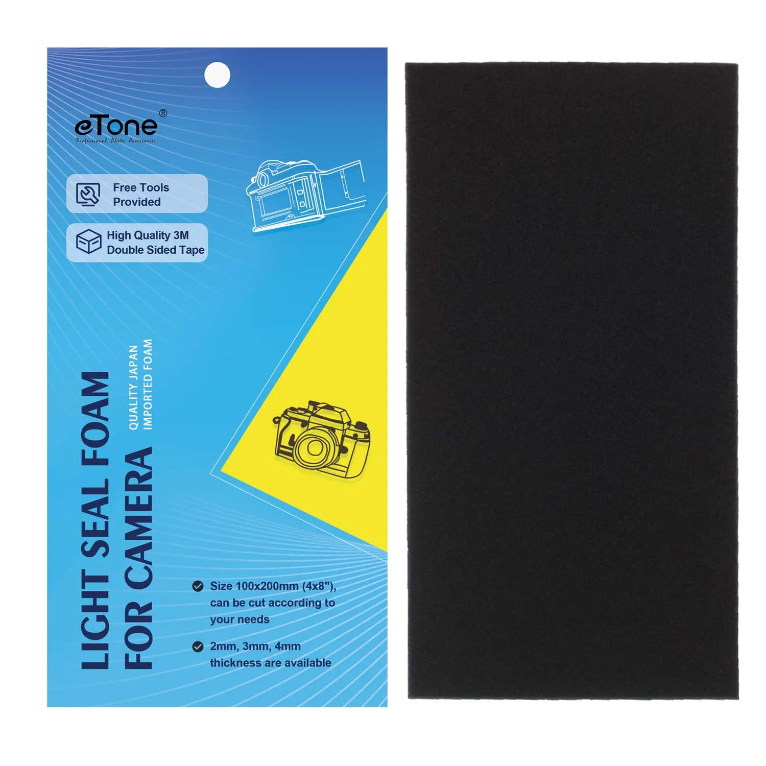 

eTone High Density Light-blocking Sponge 135 120 Film Camera Medium Large Format Camera Light Seal Replacement Foam