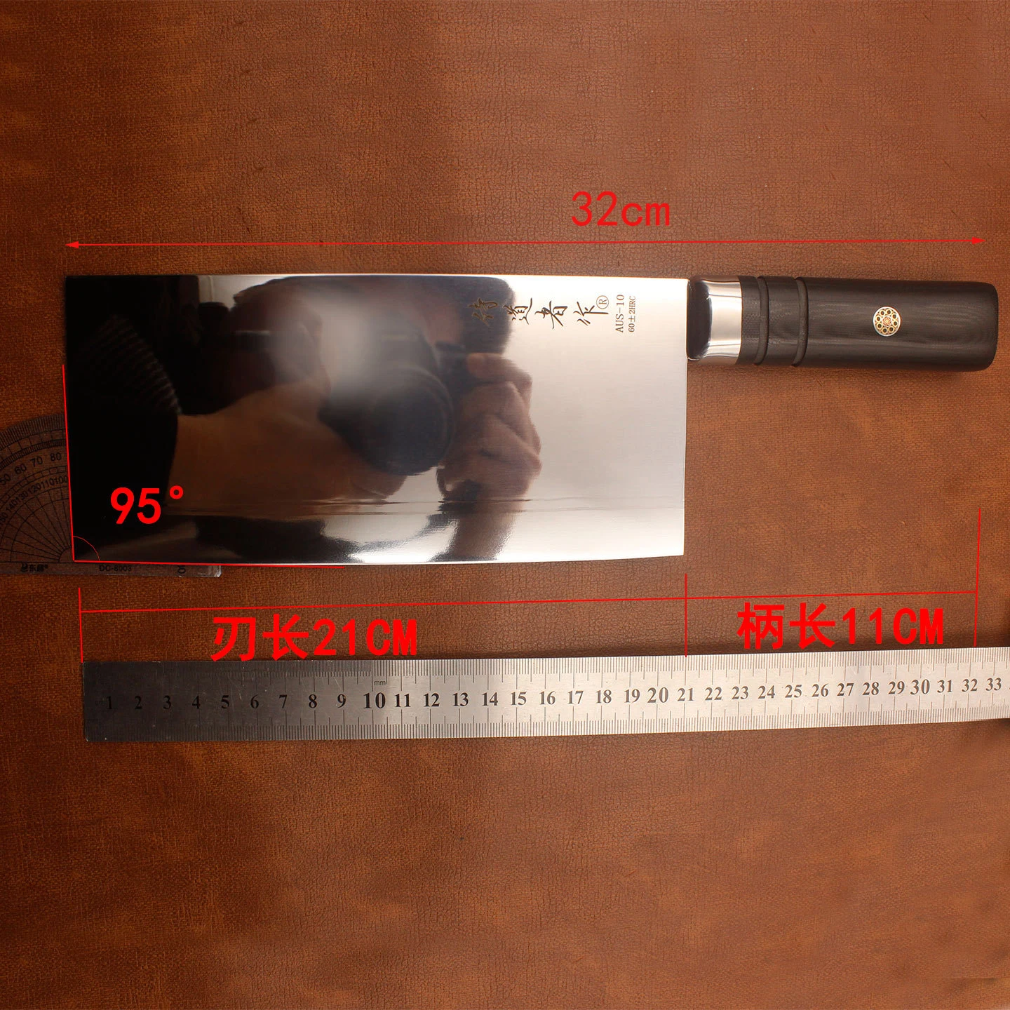 8.3 Inch Chinese Chef Knife Welding AUS-10 Steel Blade G10 Handle Cleaver Meat Slicing Vegetables Handmade Forged Kitchen Knives
