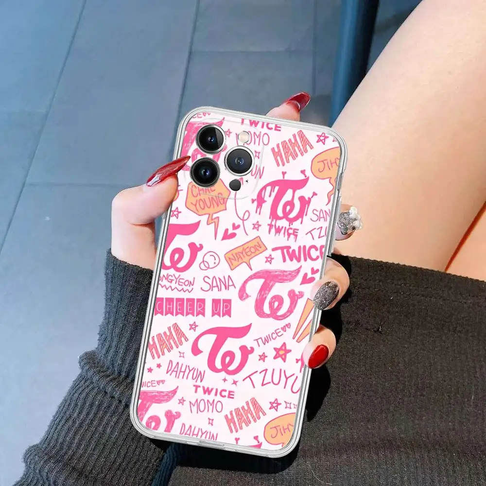 Kpop T-TWICES Phone Case Silicone Soft for iphone 15 14 13 12 11 Pro Mini XS MAX 8 7 6 Plus X XS XR Cover