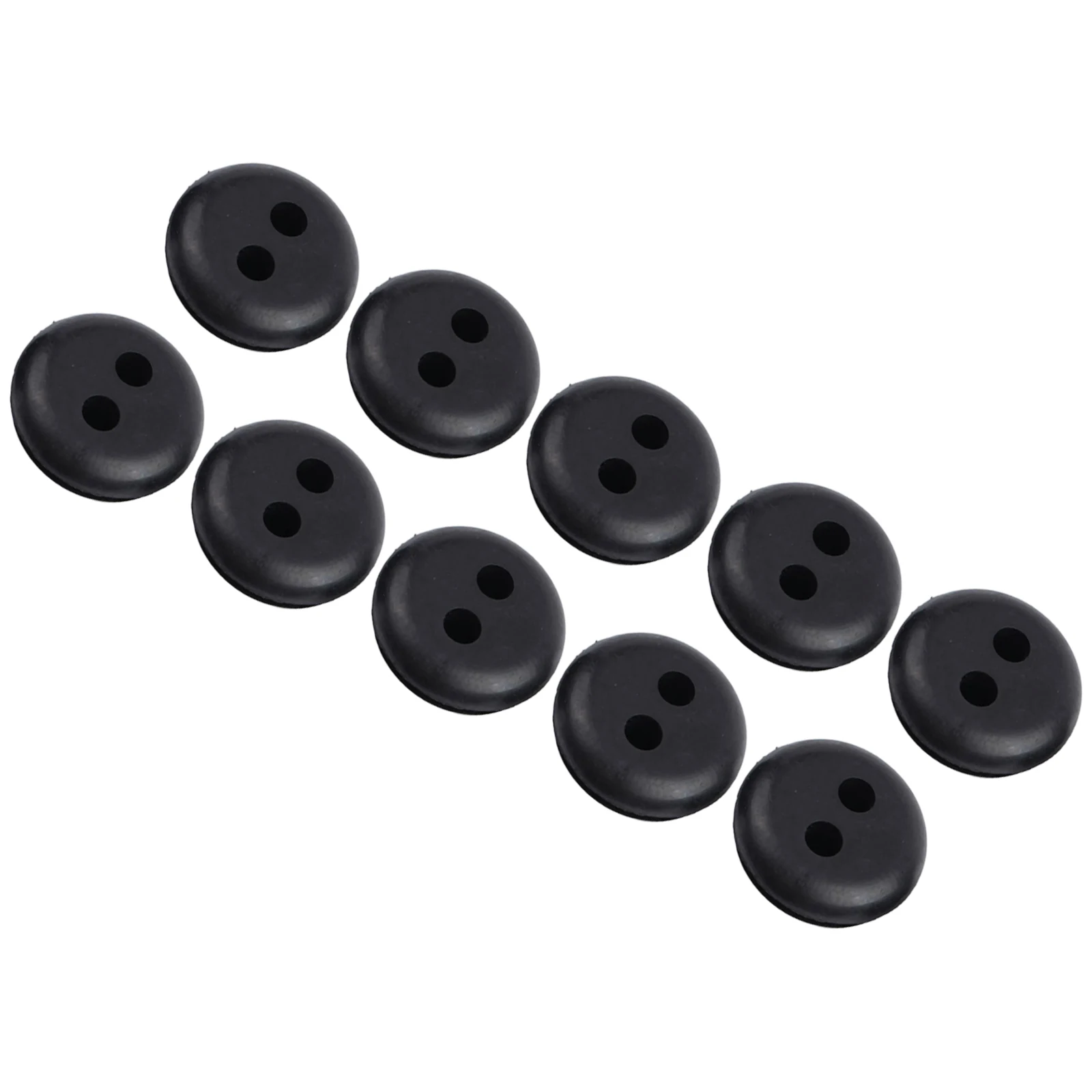 5pcs 2-Hole Black Rubber Fuel Gas Tank Line Grommet For Home Trimmer Lawn Mower Brush Cutter Garden Power Tools Spares