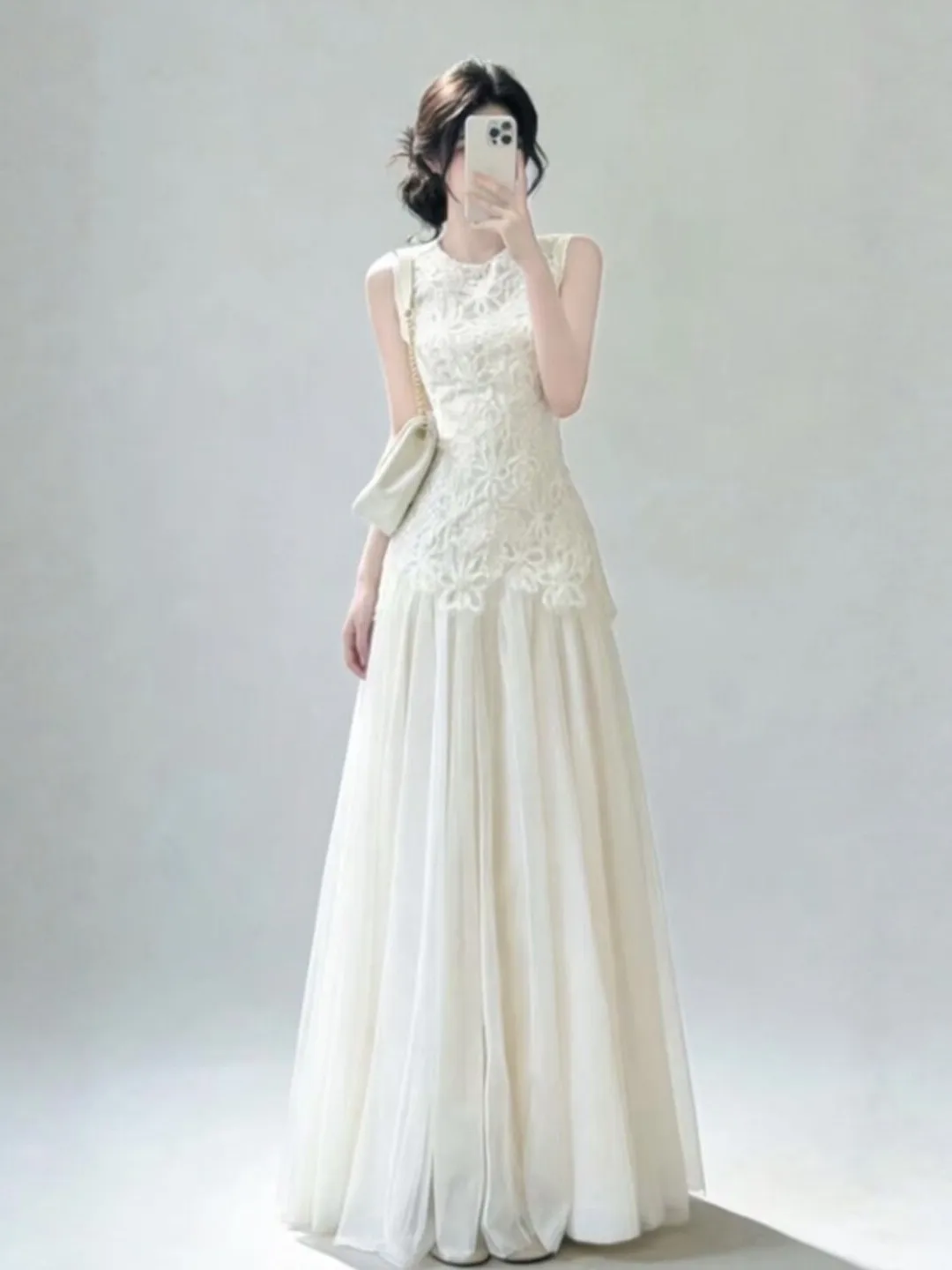

Slimming Effectiveness Unique Beautiful Vest Long Dress Summer Gentle Style Cotton Material Business Casual City Commute