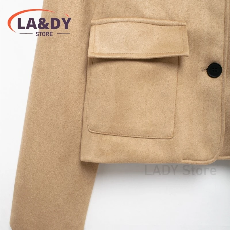 Jacket Coat Woman 2024 Autumn Fashion Simple Versatile Single Breasted Female Solid Color Long Sleeves Casual Short Outerwears