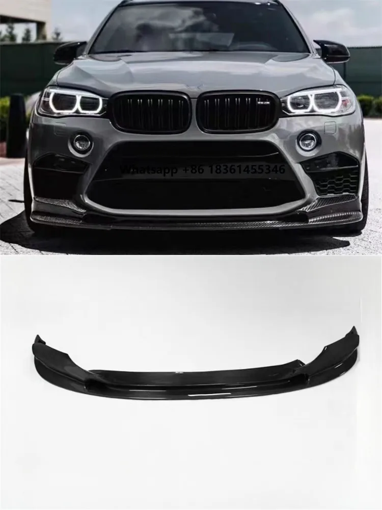 

For F85 F86 X5M X6M 2014 2015 2016 2017 ReaI Carbon Fiber Front Bumper Lip Spoiler Kit