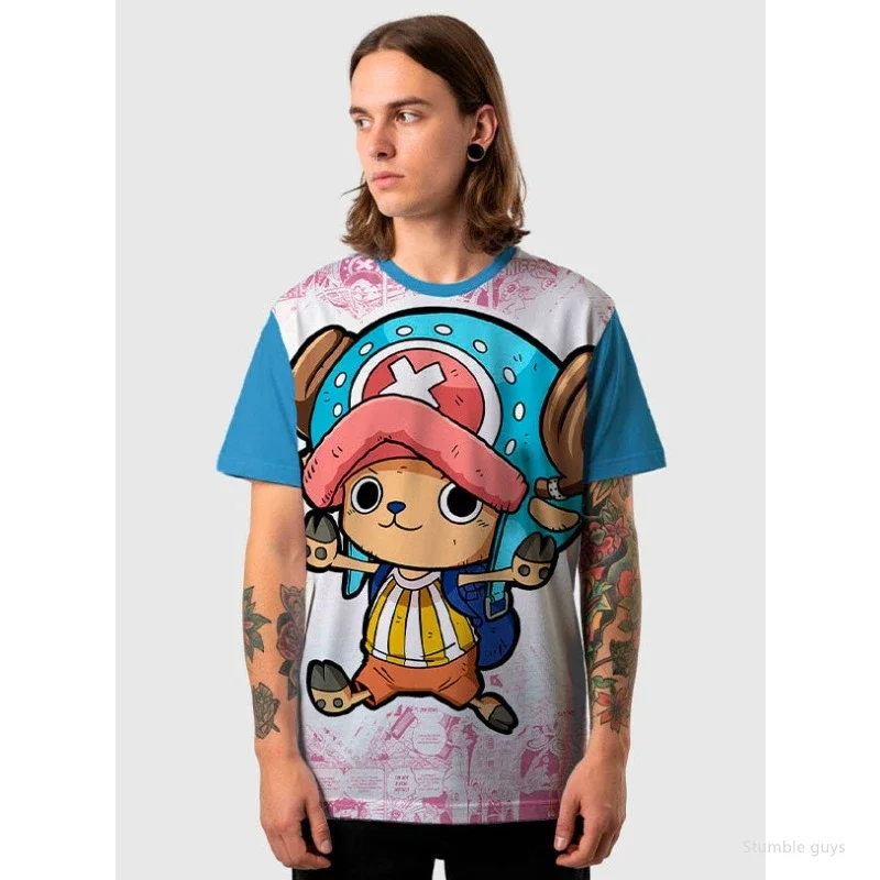 Herren One Piece Anime T-Shirt Sanji Kunstdruck Jungen Kleidung Mädchen Kurzarm Herren Trikot Lässig Leichtgewichtig