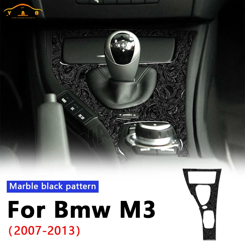 

Marble Black Pattern Car Gear Panel Frame Cover Sticker For BMW M3 E92 2007-2013 Car Interior Accessories