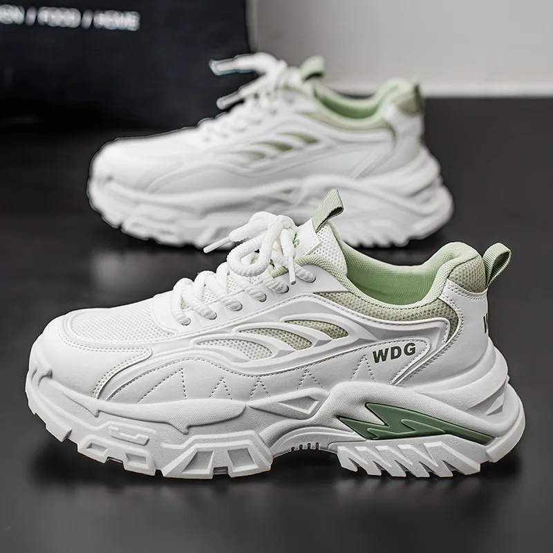 2026 Men's Shoes Breathable Mesh Trendy Versatile Thick Soled Sports Shoes Casual Outdoor Running Shoes Dad Shoes
