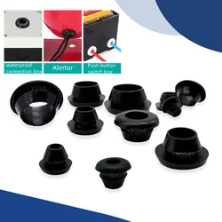 10pc Waterproof Rubber Grommet Wiring Cable Gasket Seal Hole Plugs End Caps for Electric Box Wire Cable Protector Hardware Tools